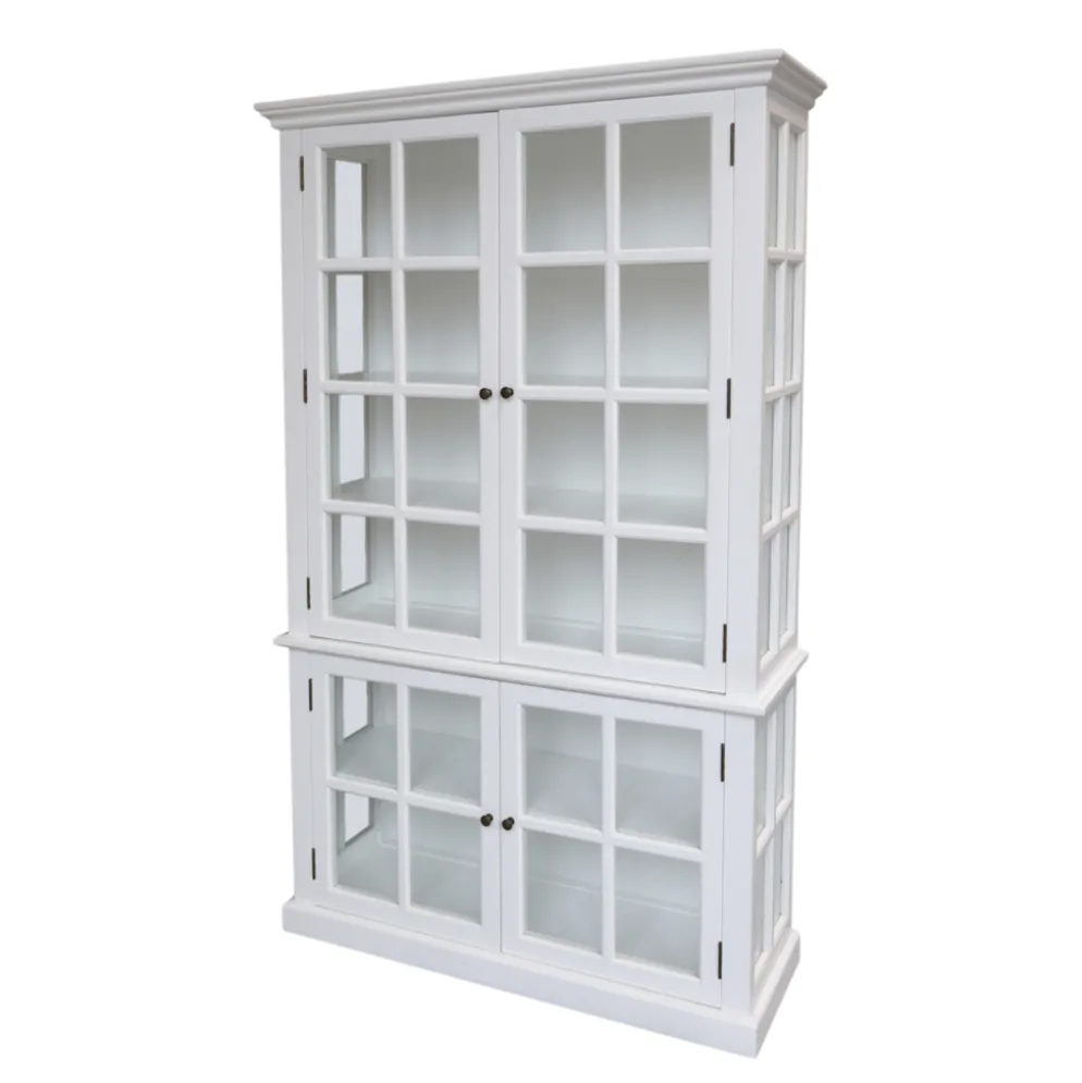 Chic Antique antiker Vitrinenschrank Marseille 4 Türen