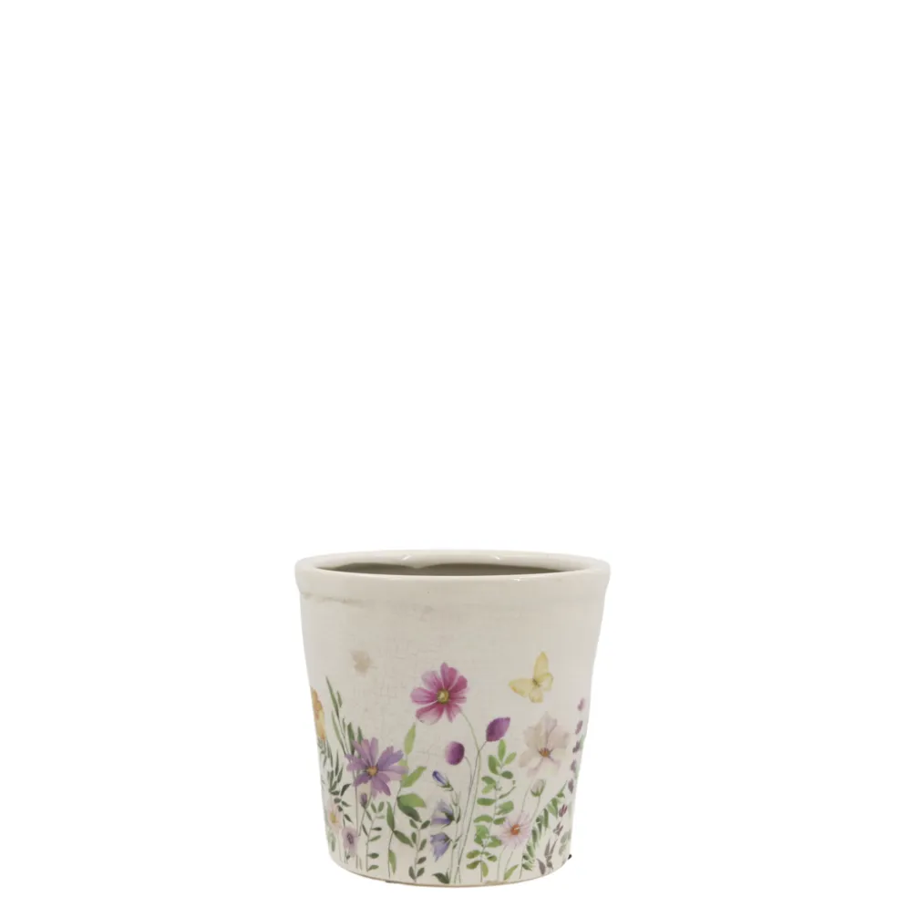 Chic Antique Avignon Blumentopf mit Blumenmotiv
