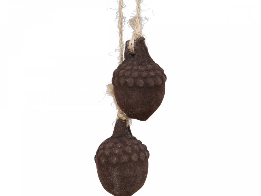Chic Antique Baumschmuck Eichelnuss Velours