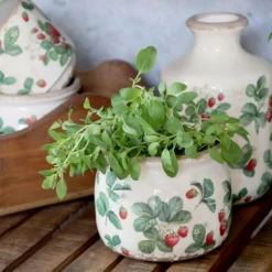 Chic Antique Übertopf Fraises – Keramik-Blumentopf mit Erdbeermuster