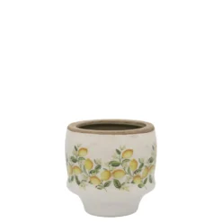 Chic Antique Übertopf Limone Blossom – Vintage Keramik mit Zitronen & Blumen