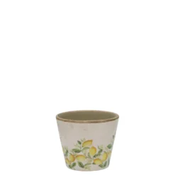 Chic Antique Übertopf Limone Blossom – Vintage Keramik mit Zitronenmotiv