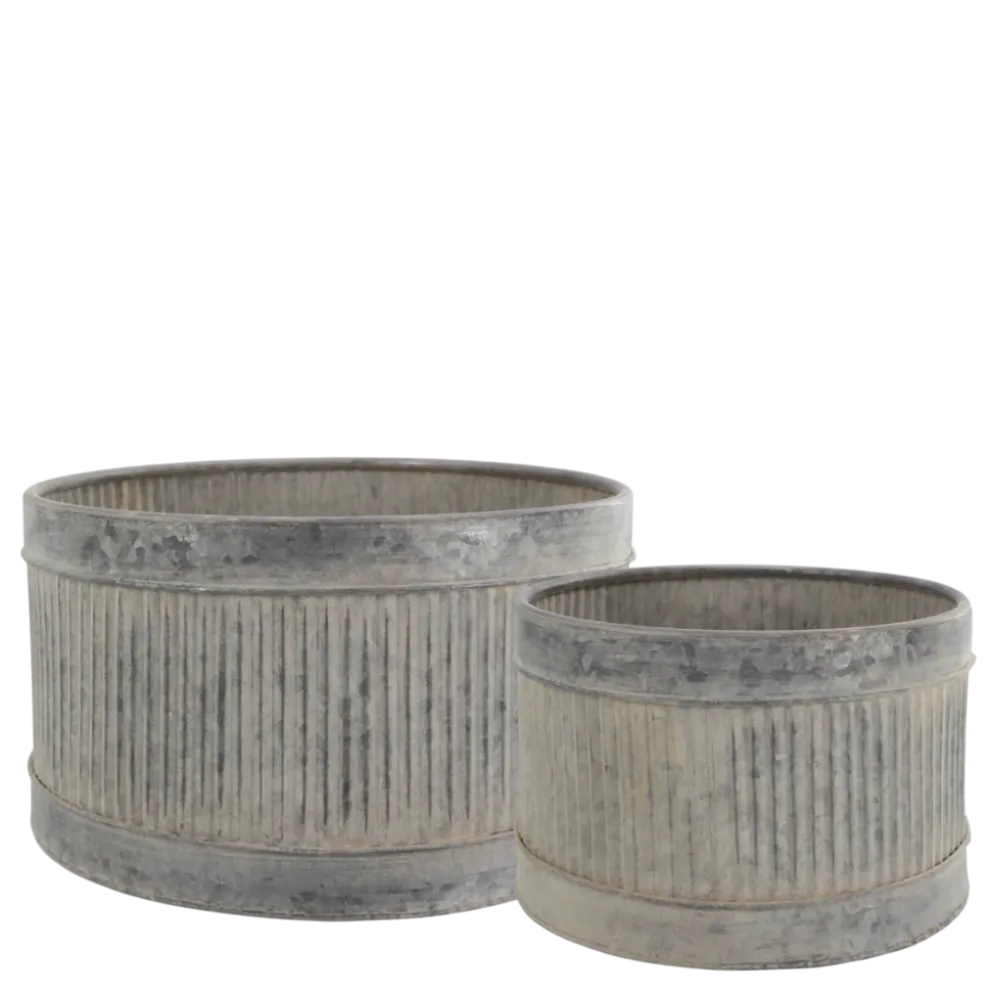 Chic Antique Übertopf mit Rillen - 2er Set