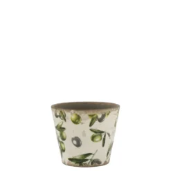 Chic Antique Übertopf Olive mit Olivenmuster