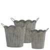 Chic Antique Übertopf-Set mit Rillen & Griffen - 3er Set