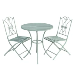 Chic Antique Bistrotisch Set mit 2 Stühlen und Tisch