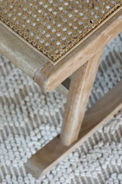 Chic Antique Brocante Schaukelstuhl aus Rattan & Gummibaum