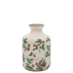 Chic Antique Dekoflasche Fraises Erdbeeren – Keramik im Landhausstil
