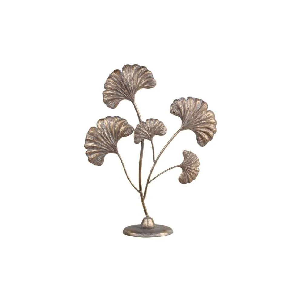 Chic Antique Dekor mit 5 Blättern aus Metall