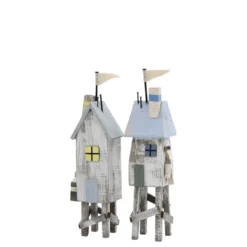 Chic Antique Deko Strandhaus auf Stelzen 2er Set