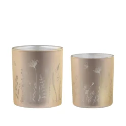 Chic Antique 2er Set Teelichthalter mit Blumen