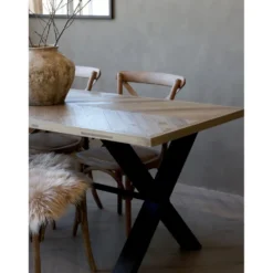 Chic Antique Esstisch Marseille mit Fischgrätenmuster