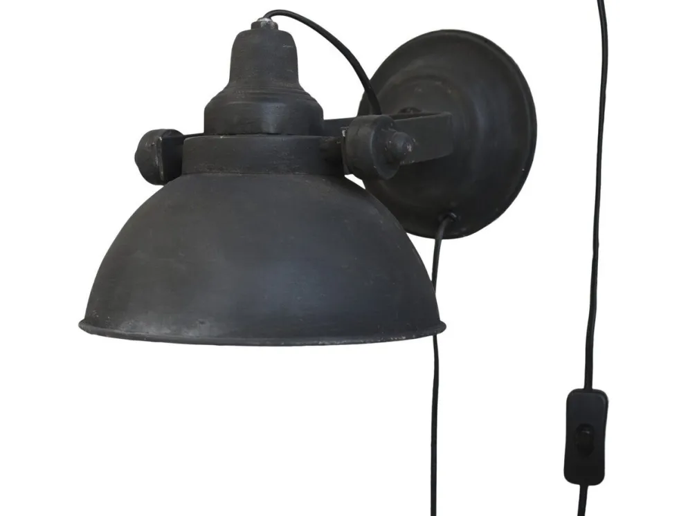 Chic Antique Factory Wandlampe schwarz