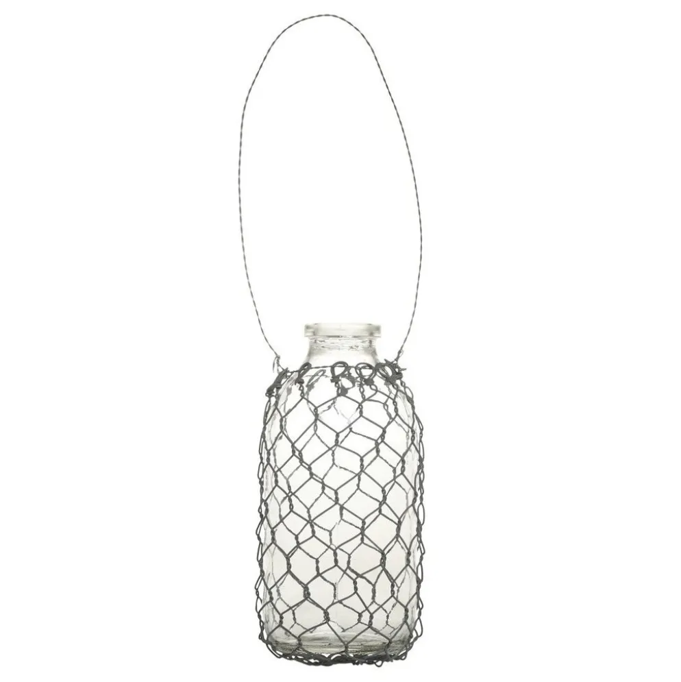 Chic Antique Fil de fer Windlicht aus Glas