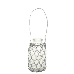 Chic Antique Fil de fer Windlicht aus Glas