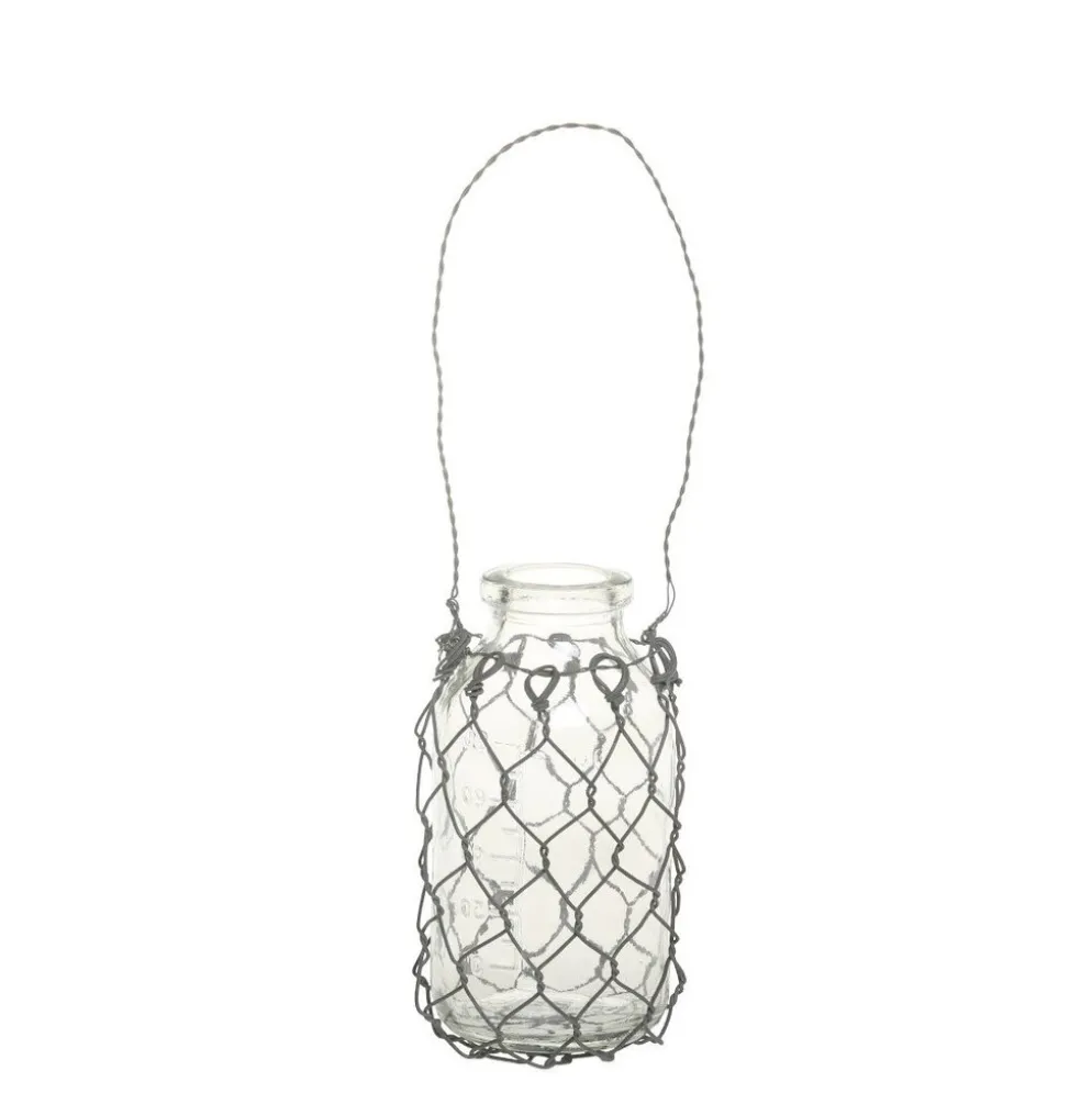Chic Antique Fil de fer Windlicht aus Glas