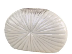 Chic Antique Flache Niort Vase mit Rillen