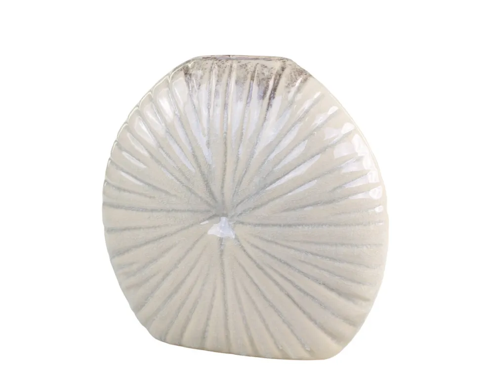 Chic Antique Flache Niort Vase mit Rillen