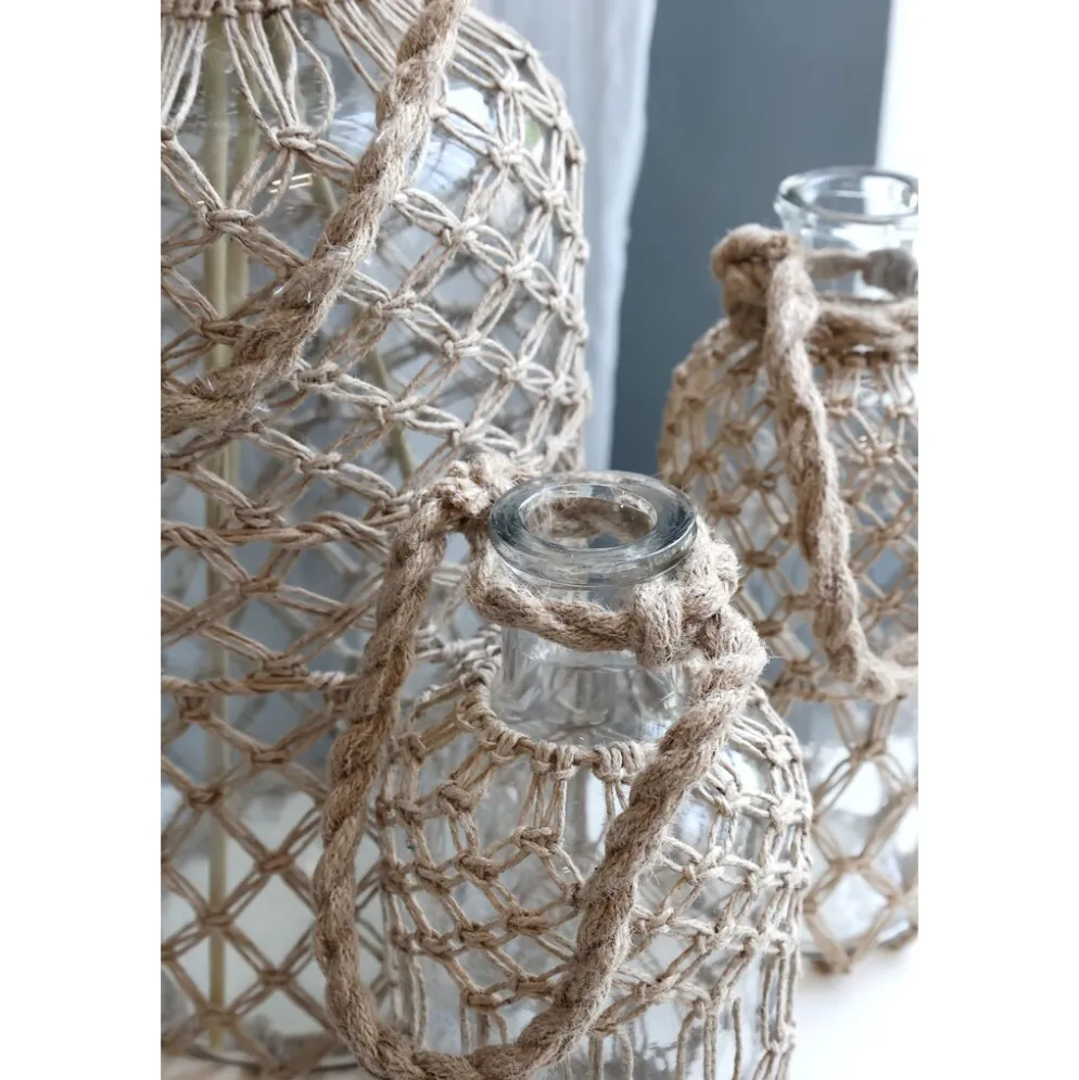 Chic Antique Flasche mit Geflecht und Henkel