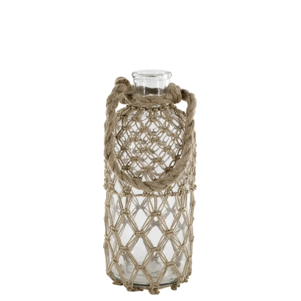 Chic Antique Flasche mit Geflecht und Henkel