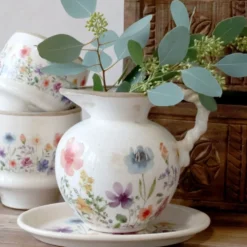 Chic Antique Fleurville Kanne mit gedrehtem Henkel
