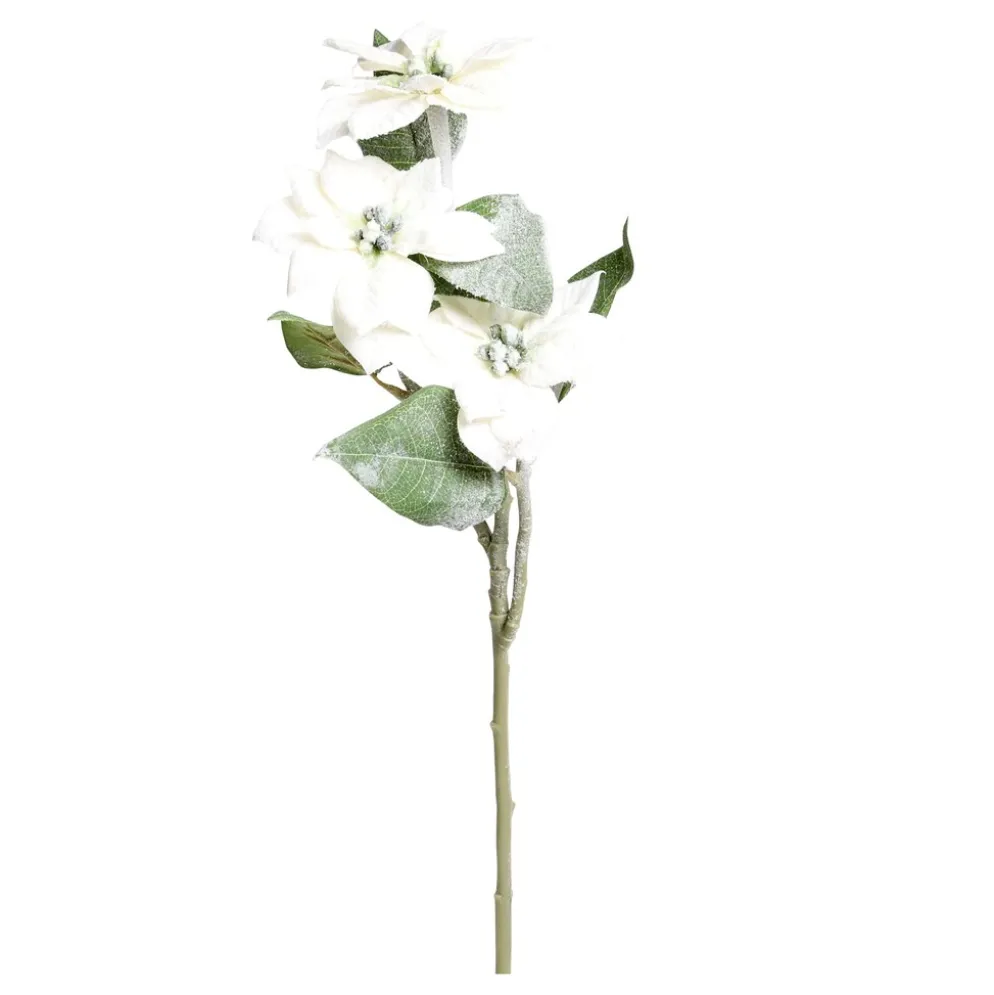 Chic Antique Fleur Weihnachtsstern mit Schnee und Glitzer