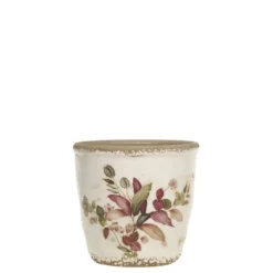 Chic Antique Florac Blumentopf mit pinkem Blumenmotiv