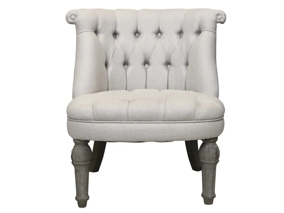 Chic Antique Franz. Sessel in Leinenstoff