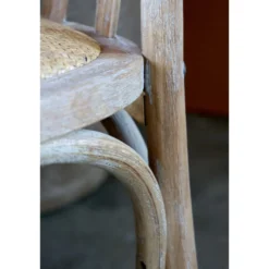 Chic Antique Französische Esstischstuhl mit Geflechtsitz