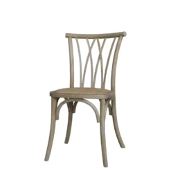Chic Antique Französische Esstischstuhl mit Geflechtsitz