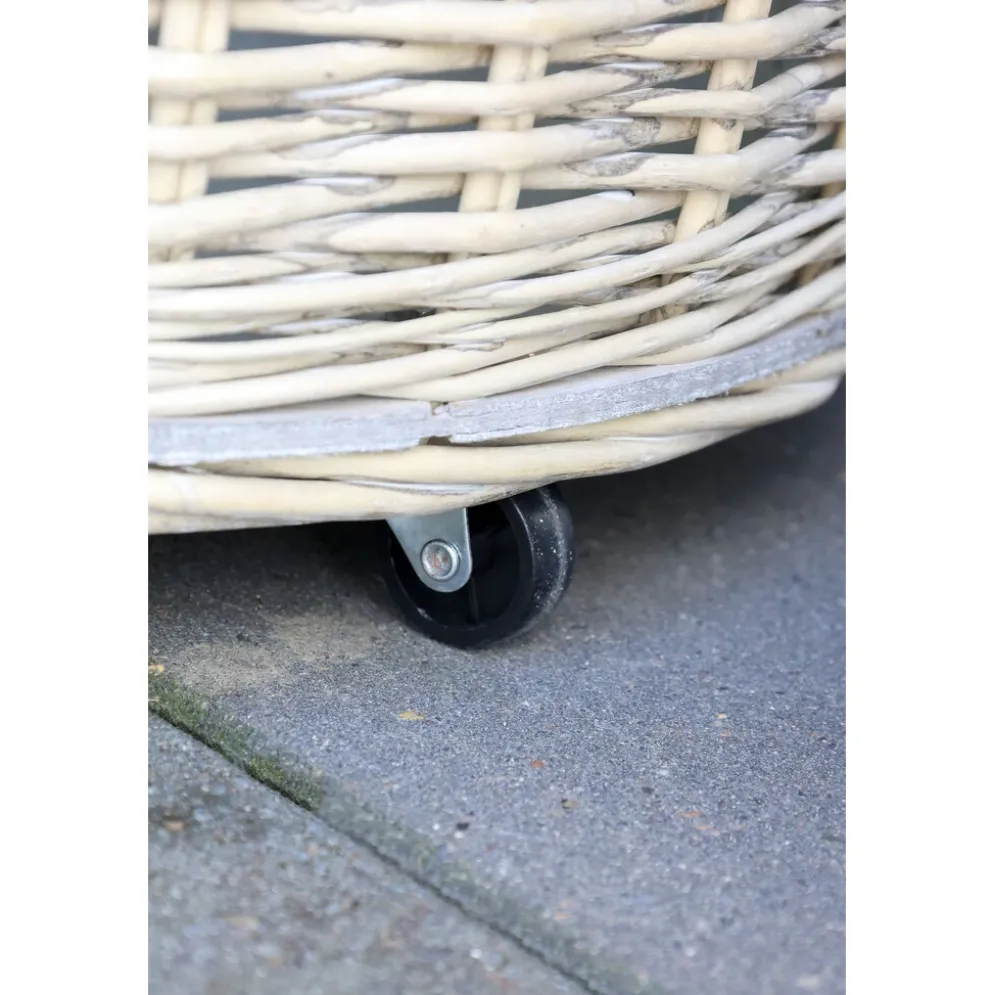 Chic Antique Französische Körbe auf Rädern 3er