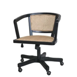 Chic Antique Französischer Bürostuhl mit Geflechtsitz