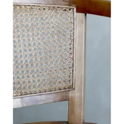 Chic Antique Französischer Bürostuhl mit Geflechtsitz