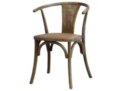 Chic Antique Französischer Essstuhl Flechtsitz