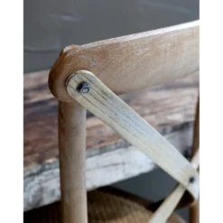 Chic Antique Französischer Esstischstuhl mit Geflechtsitz