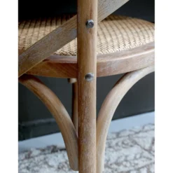Chic Antique Französischer Esstischstuhl mit Geflechtsitz