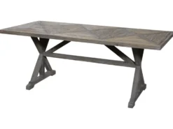 Chic Antique Französischer Esstisch in Recyclingholz