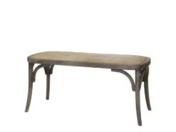 Chic Antique Französische Sitzbank aus Rattan