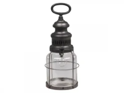 Chic Antique Französische Stalllaterne mit Timer inklusive Glühbirne