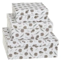 Chic Antique Geschenkbox 3er-Set mit Zapfen