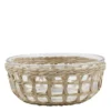 Chic Antique Glasschüssel mit Flechtkorb