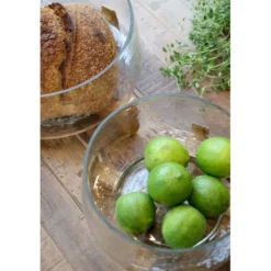 Chic Antique Glas Tablett mit Holzsockel