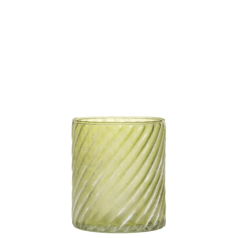 Chic Antique Glas Teelichthalter mit Muster