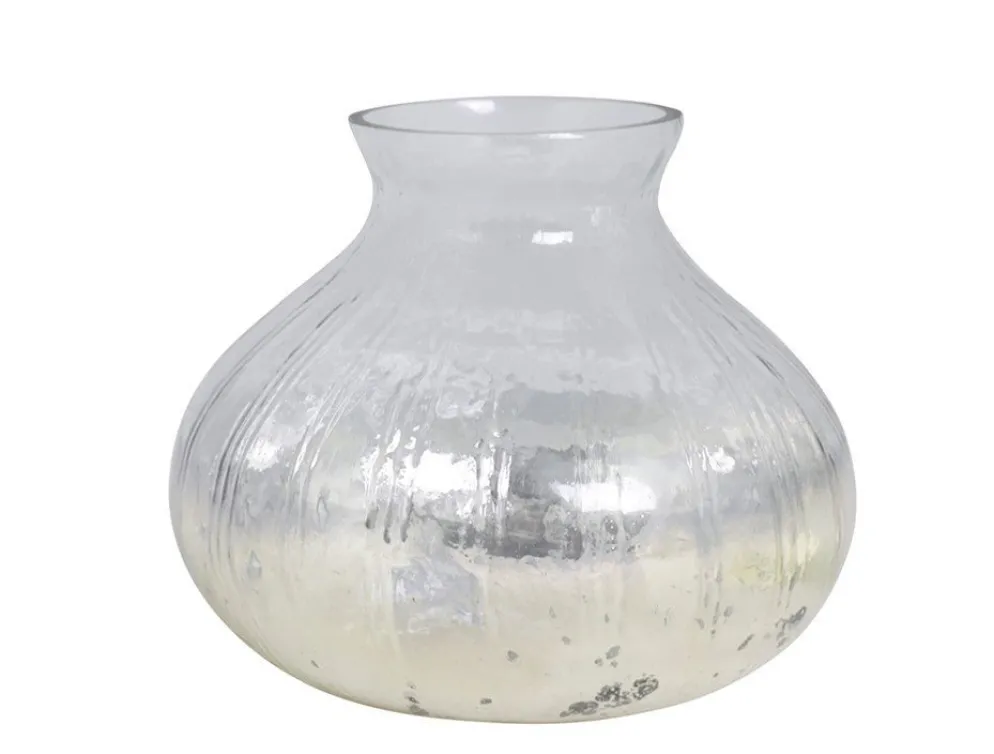 Chic Antique Glasvase Bauernsilber