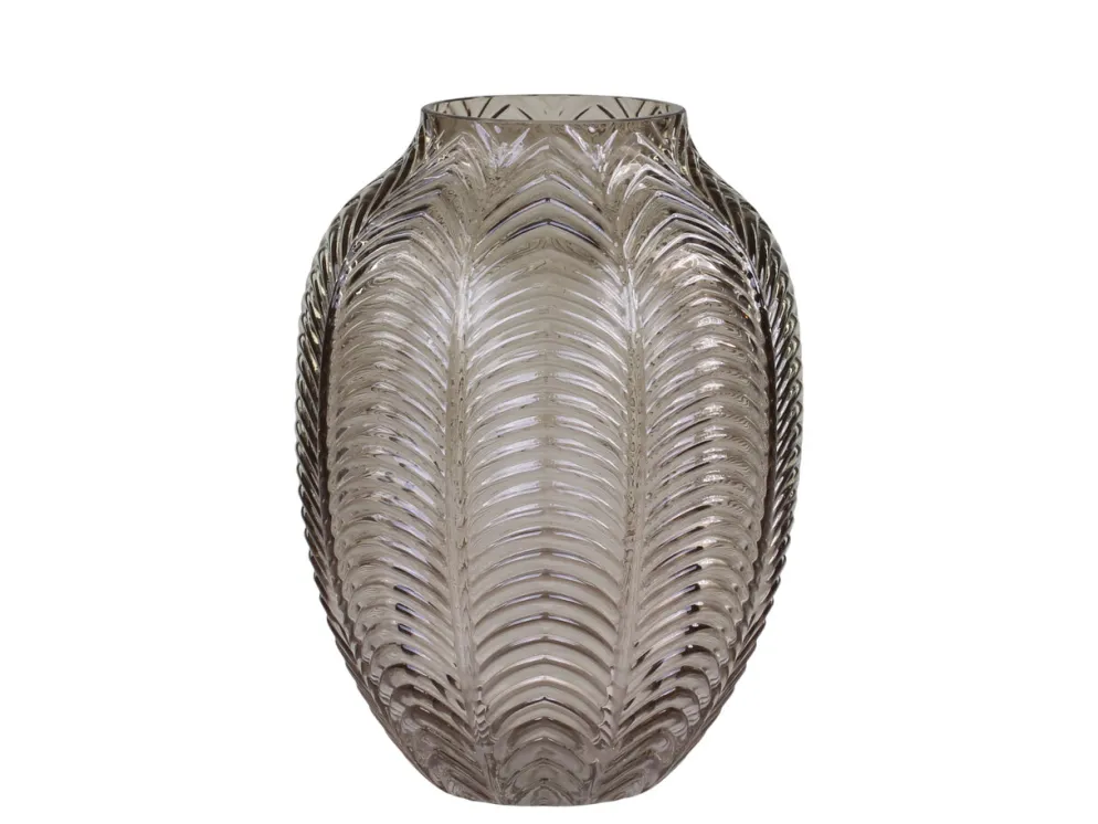Chic Antique Glasvase mit Blattmuster