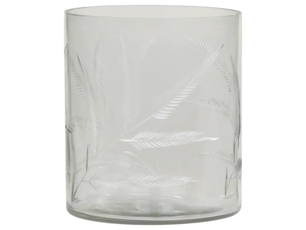Chic Antique Gläsernes Hurricane mit Schliff