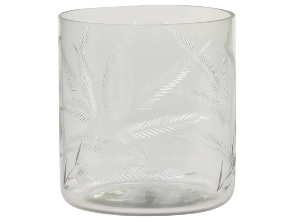 Chic Antique Gläsernes Hurricane mit Schliff