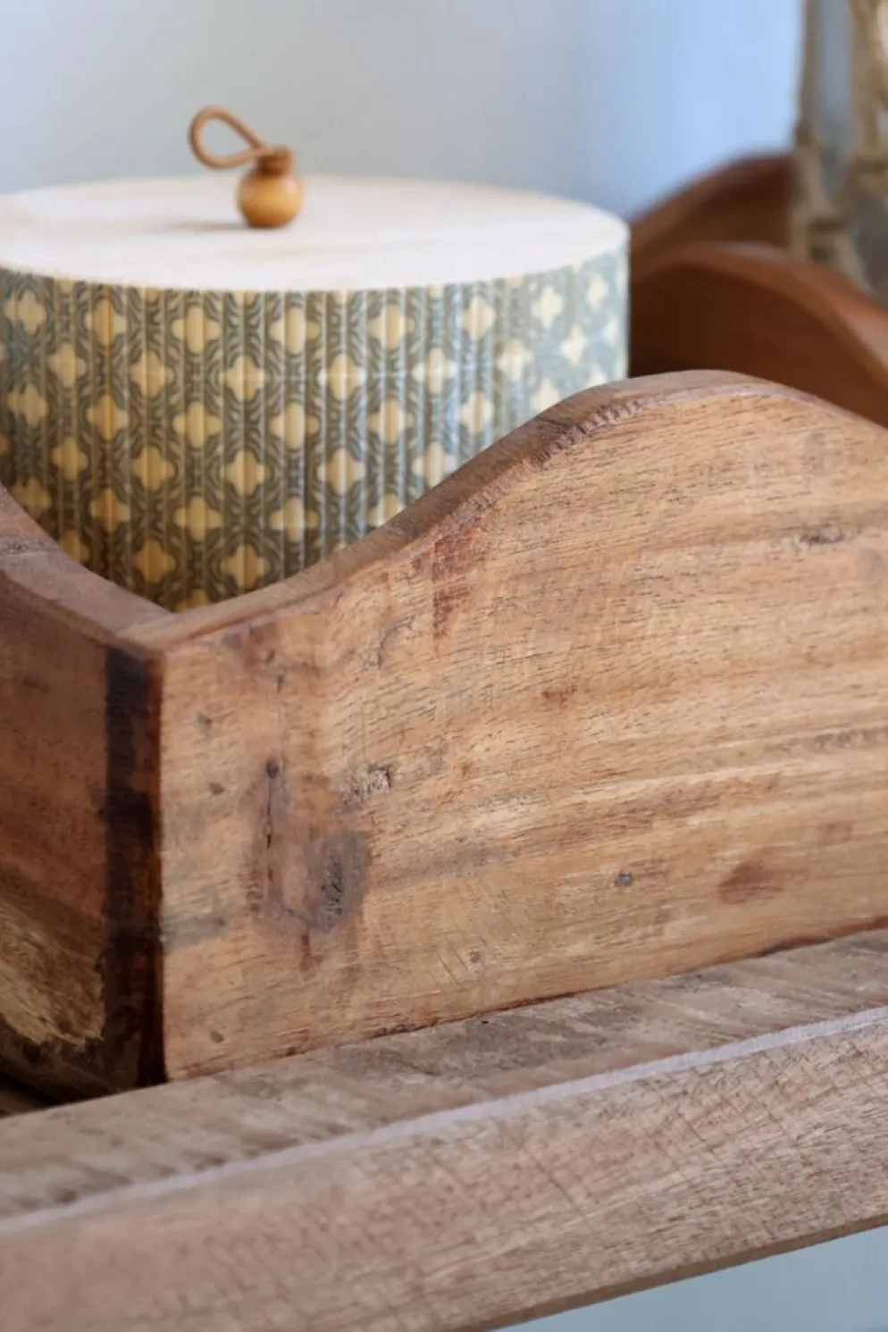 Chic Antique Grimaud Holzkasten mit 2 Fächern aus Recyclingholz