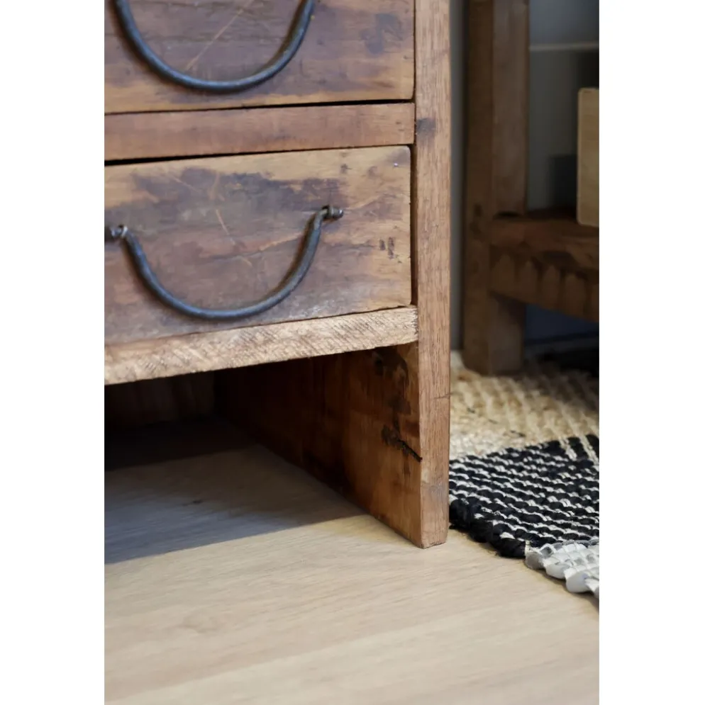 Chic Antique Grimaud Schmale Vintage Kommode mit 8 Schubladen | Recyclingholz
