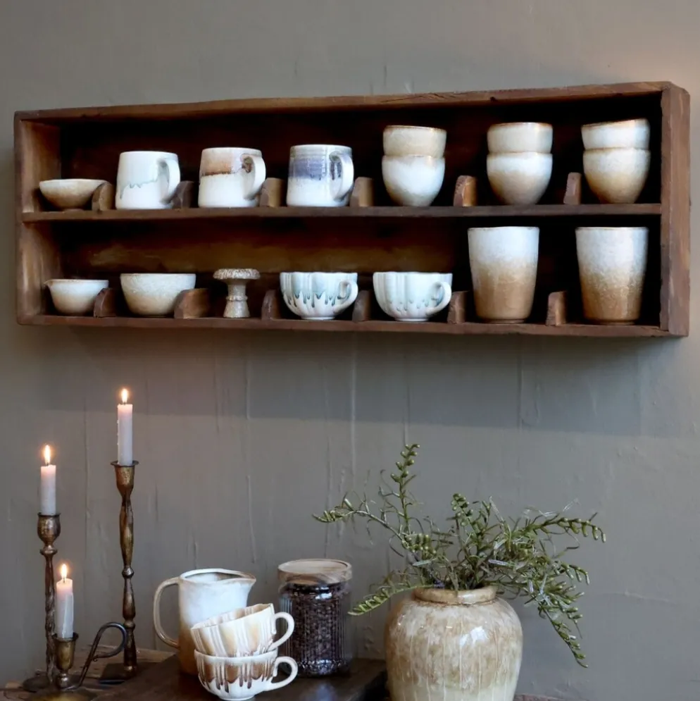 Chic Antique Grimaud Wandregal mit Unterteilung aus Recyclingholz